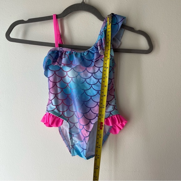 🌼 5/$25 Toddler Mermaid One-Shoulder Swimsuit Size 90 | Ruffle Bathing Suit - Picture 5 of 6